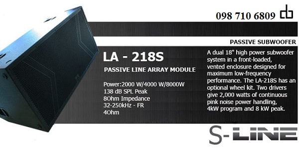 Thông số của LOA SUBWOOFER DB LA-218S 